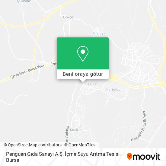 Penguen Gıda Sanayi A.Ş. İçme Suyu Arıtma Tesisi harita