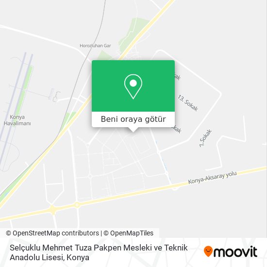 Selçuklu Mehmet Tuza Pakpen Mesleki ve Teknik Anadolu Lisesi harita