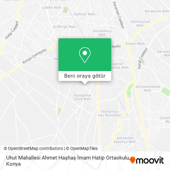 Uhut Mahallesi Ahmet Haşhaş İmam Hatip Ortaokulu harita