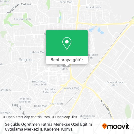Selçuklu Öğretmen Fatma Menekşe Özel Eğitim Uygulama Merkezi II. Kademe harita