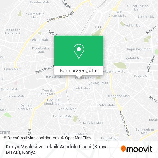 Konya Mesleki ve Teknik Anadolu Lisesi (Konya MTAL) harita