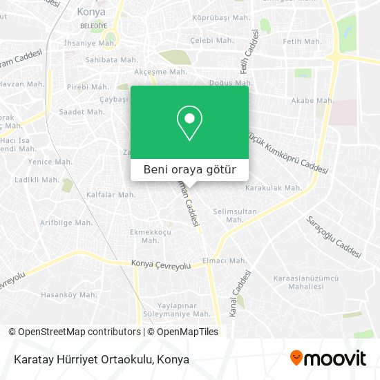 Karatay Hürriyet Ortaokulu harita