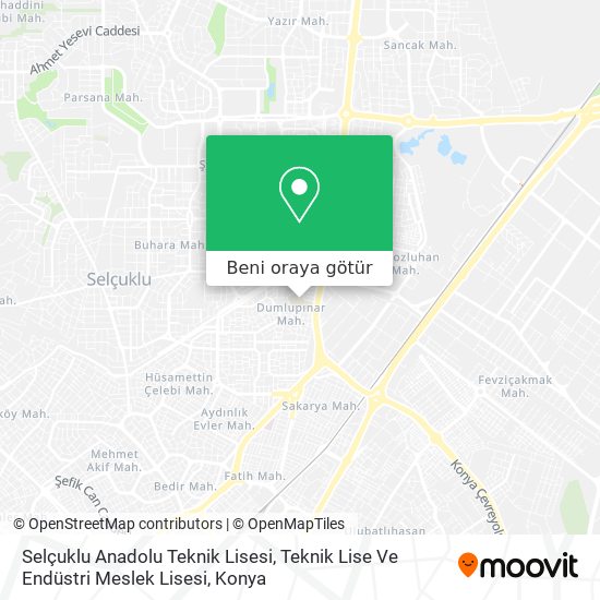 Selçuklu Anadolu Teknik Lisesi, Teknik Lise Ve Endüstri Meslek Lisesi harita