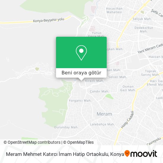 Meram Mehmet Katırcı İmam Hatip Ortaokulu harita