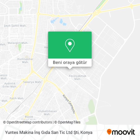 Yuntes Makina İnş Gıda San Tic Ltd Şti harita