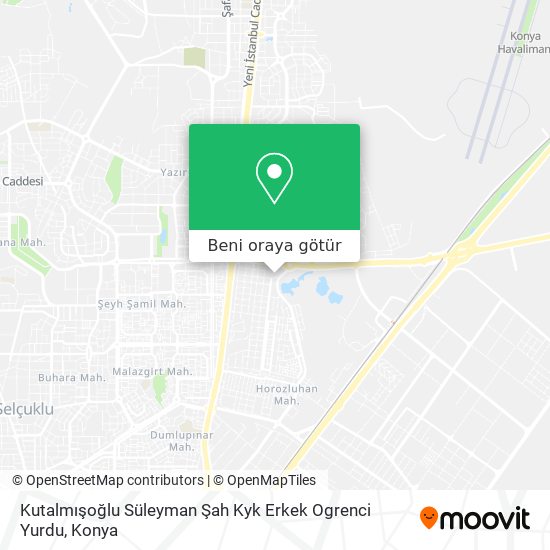 Kutalmışoğlu Süleyman Şah Kyk Erkek Ogrenci Yurdu harita