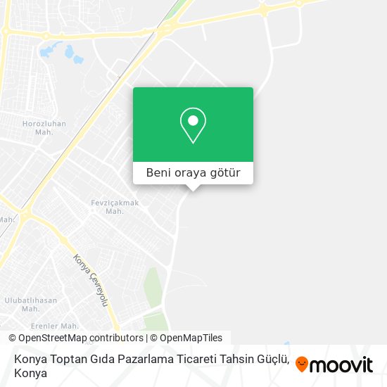 Konya Toptan Gıda Pazarlama Ticareti Tahsin Güçlü harita
