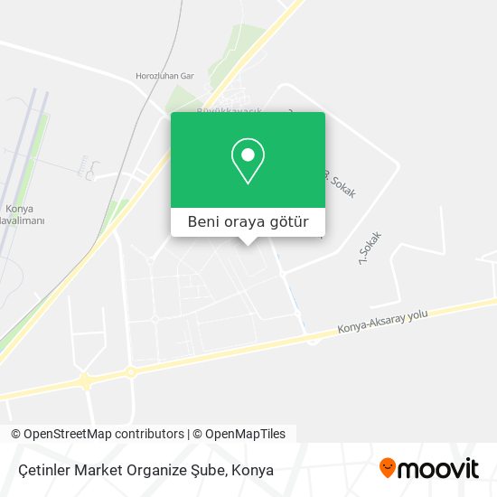 Çetinler Market Organize Şube harita