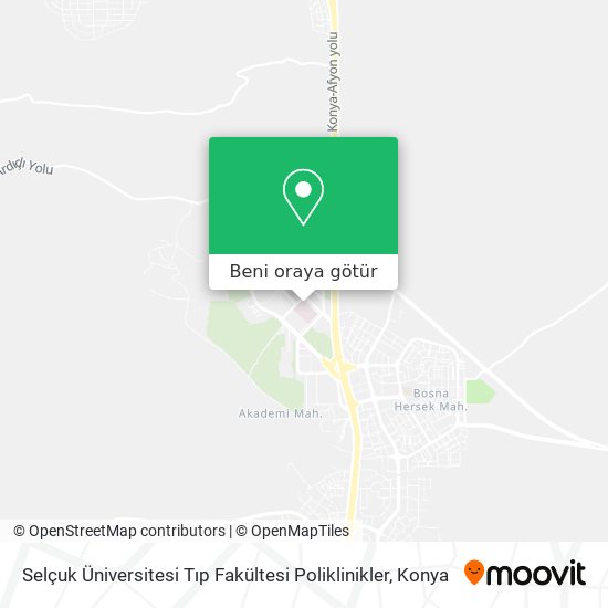 Selçuk Üniversitesi Tıp Fakültesi Poliklinikler harita