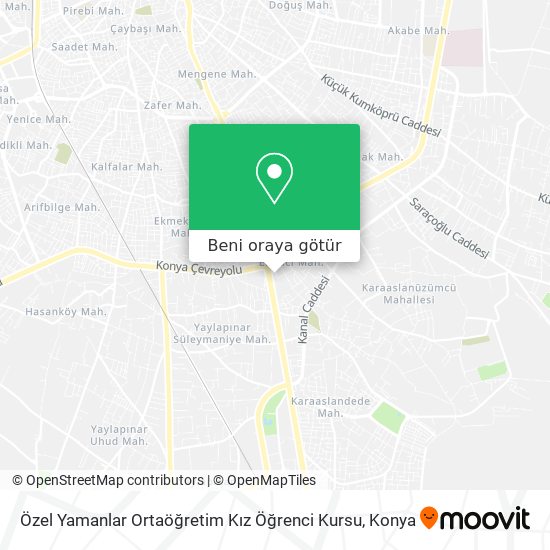 Özel Yamanlar Ortaöğretim Kız Öğrenci Kursu harita