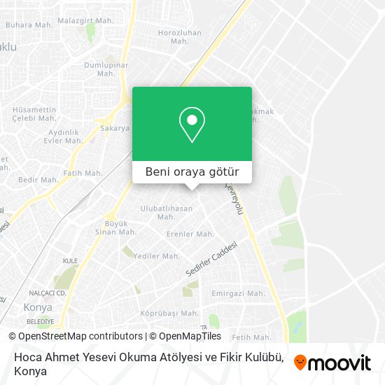 Hoca Ahmet Yesevi Okuma Atölyesi ve Fikir Kulübü harita