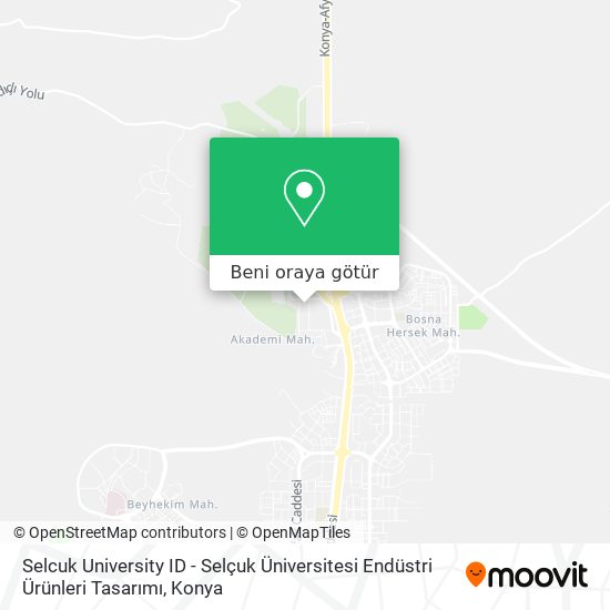 Selcuk University ID - Selçuk Üniversitesi Endüstri Ürünleri Tasarımı harita