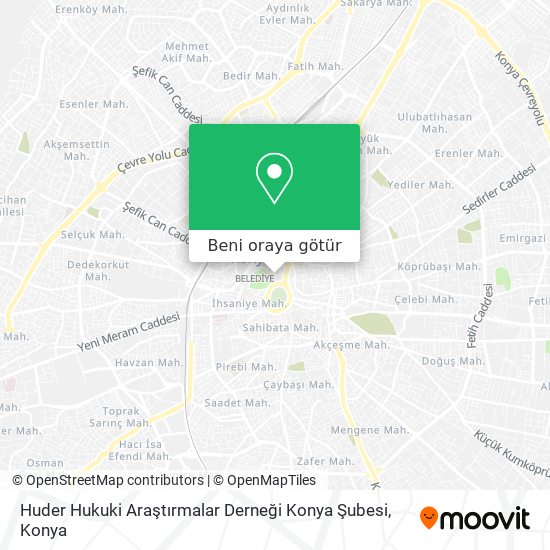 Huder Hukuki Araştırmalar Derneği Konya Şubesi harita
