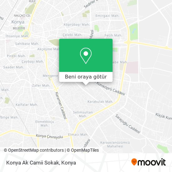 Konya Ak Camii Sokak harita