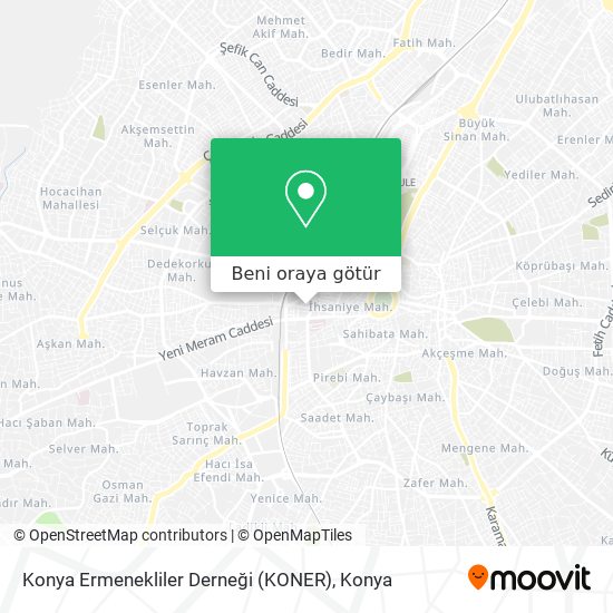 Konya Ermenekliler Derneği (KONER) harita