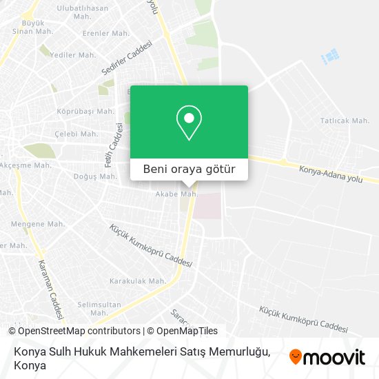 Konya Sulh Hukuk Mahkemeleri Satış Memurluğu harita