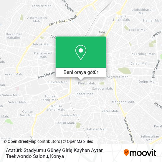 Atatürk Stadyumu Güney Giriş Kayhan Aytar Taekwondo Salonu harita