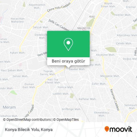Konya Bilecik Yolu harita