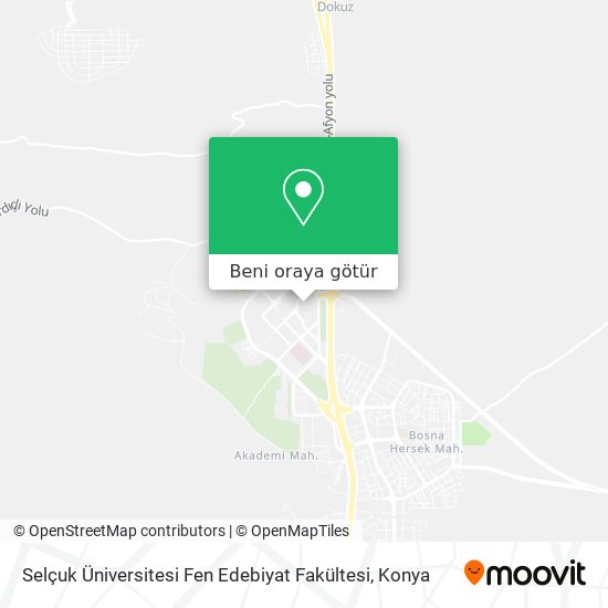 Selçuk Üniversitesi Fen Edebiyat Fakültesi harita