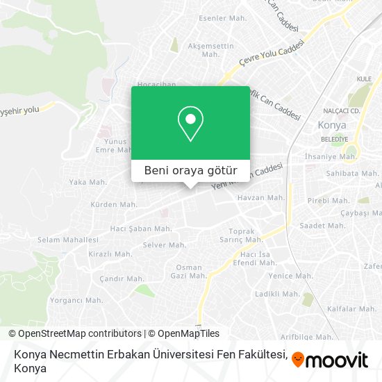 Konya Necmettin Erbakan Üniversitesi Fen Fakültesi harita
