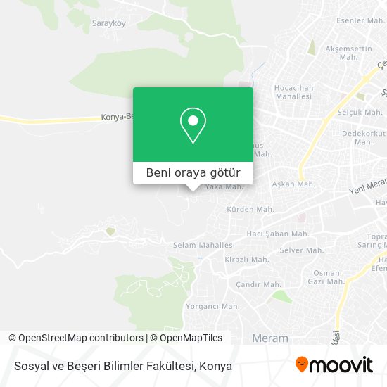 Sosyal ve Beşeri Bilimler Fakültesi harita