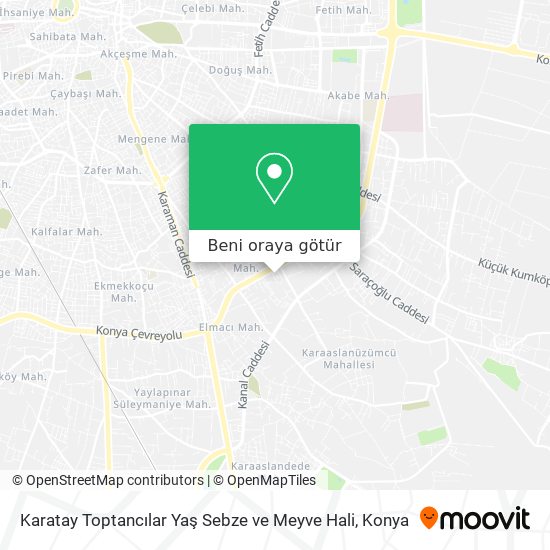 Karatay Toptancılar Yaş Sebze ve Meyve Hali harita