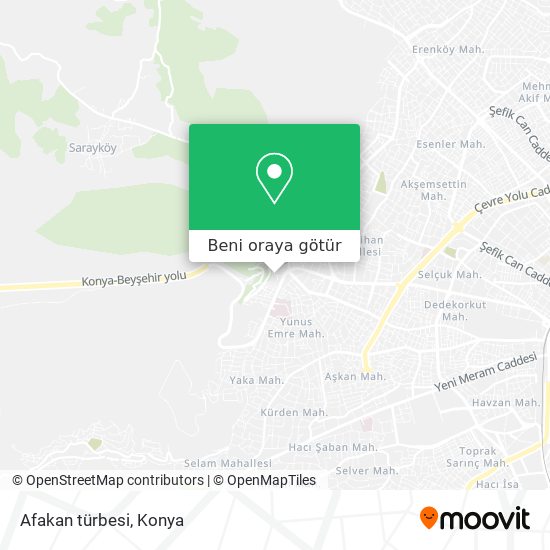 Afakan türbesi harita