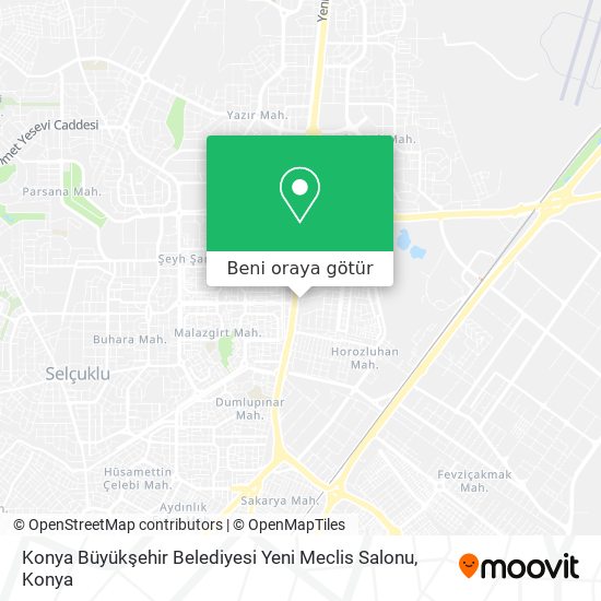 Konya Büyükşehir Belediyesi Yeni Meclis Salonu harita