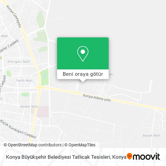 Konya Büyükşehir Belediyesi Tatlıcak Tesisleri harita