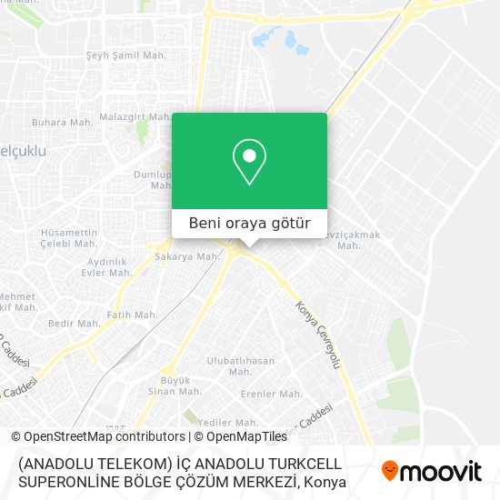 (ANADOLU TELEKOM)  İÇ ANADOLU TURKCELL SUPERONLİNE  BÖLGE  ÇÖZÜM MERKEZİ harita