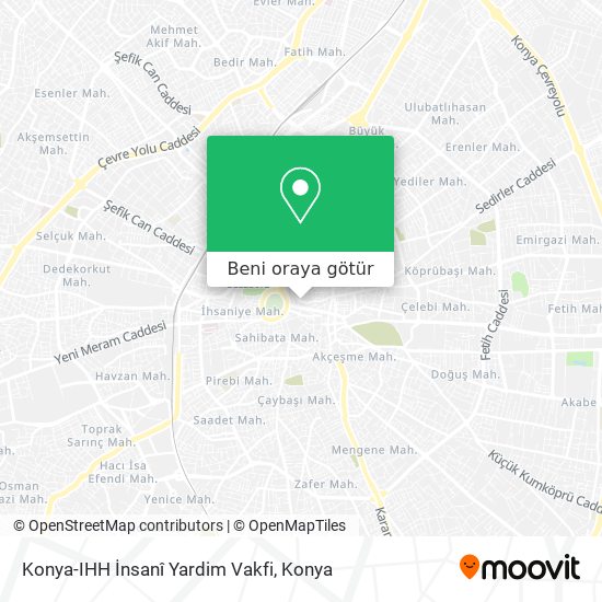 Konya-IHH İnsanî Yardim Vakfi harita
