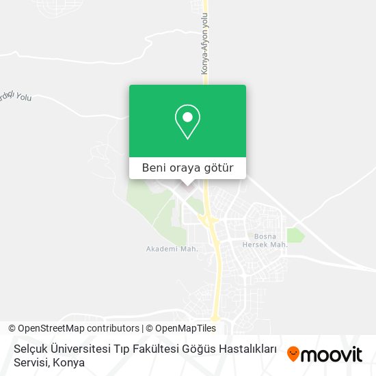 Selçuk Üniversitesi Tıp Fakültesi Göğüs Hastalıkları Servisi harita