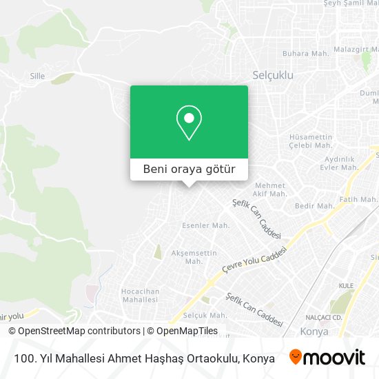 100. Yıl Mahallesi Ahmet Haşhaş Ortaokulu harita