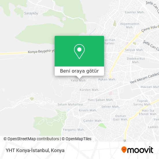 YHT Konya-İstanbul harita
