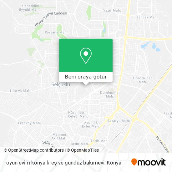oyun evim konya kreş ve gündüz bakımevi harita
