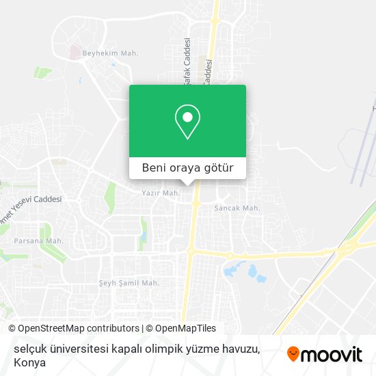selçuk üniversitesi kapalı olimpik yüzme havuzu harita
