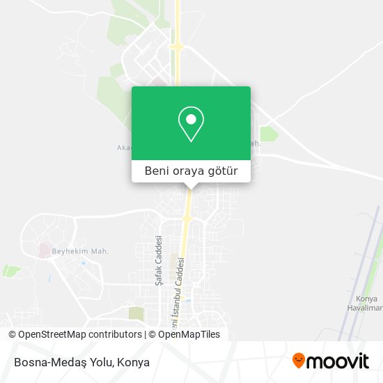 Bosna-Medaş Yolu harita