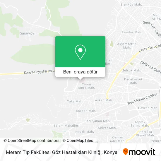 Meram Tıp Fakültesi Göz Hastalıkları Kliniği harita