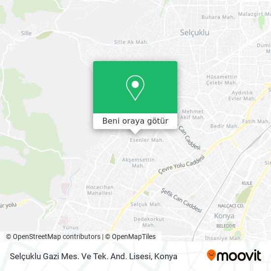 Selçuklu Gazi Mes. Ve Tek. And. Lisesi harita