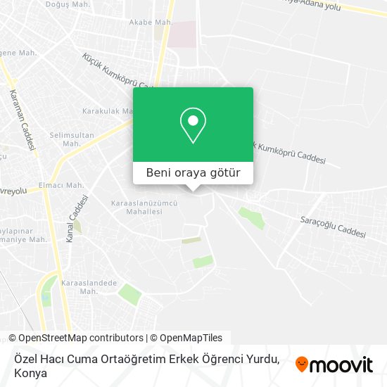 Özel Hacı Cuma Ortaöğretim Erkek Öğrenci Yurdu harita