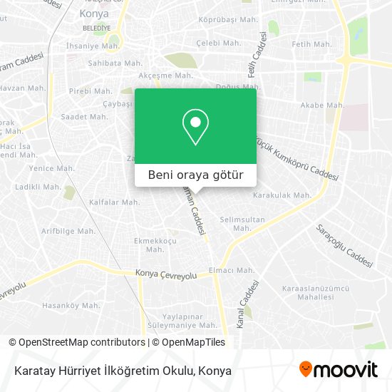 Karatay Hürriyet İlköğretim Okulu harita