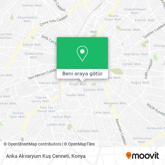Anka Akvaryum Kuş Cenneti harita