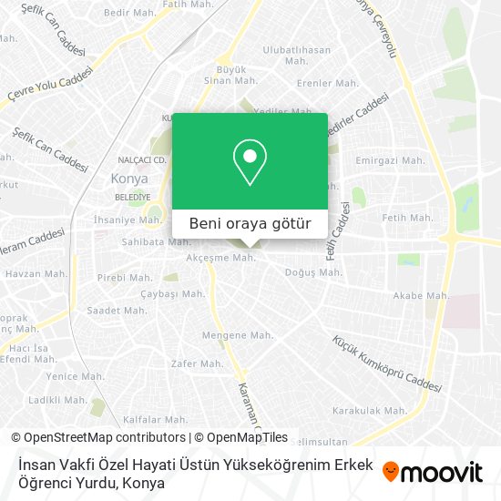 İnsan Vakfi Özel Hayati Üstün Yükseköğrenim Erkek Öğrenci Yurdu harita