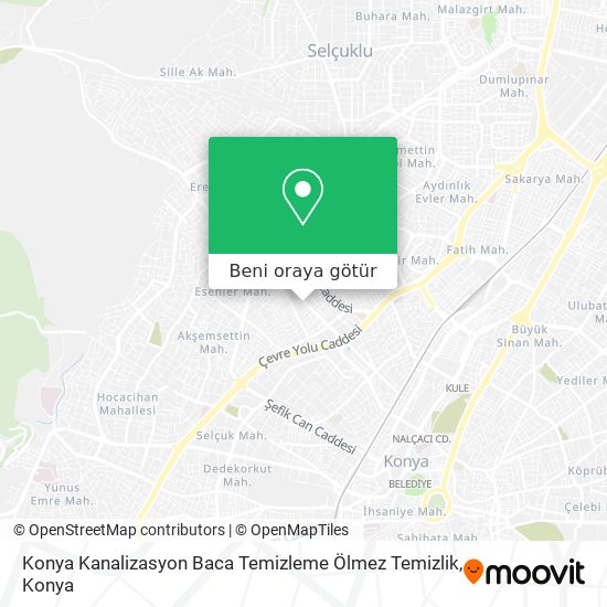 Konya Kanalizasyon Baca Temizleme Ölmez Temizlik harita