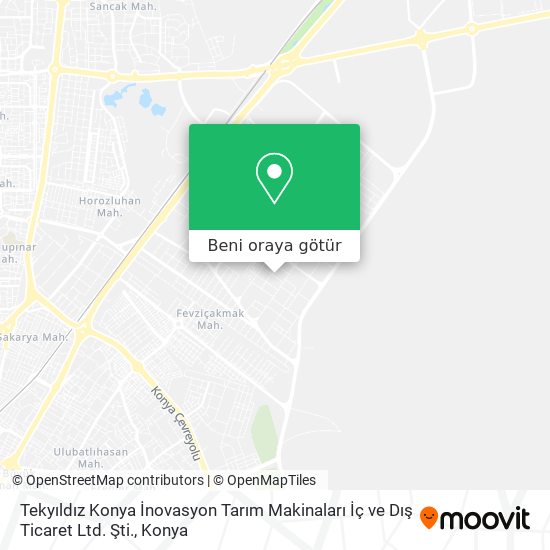 Tekyıldız Konya İnovasyon Tarım Makinaları İç ve Dış Ticaret Ltd. Şti. harita