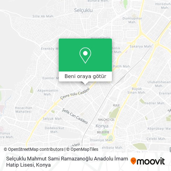 Selçuklu Mahmut Sami Ramazanoğlu Anadolu İmam Hatip Lisesi harita