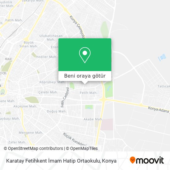 Karatay Fetihkent İmam Hatip Ortaokulu harita