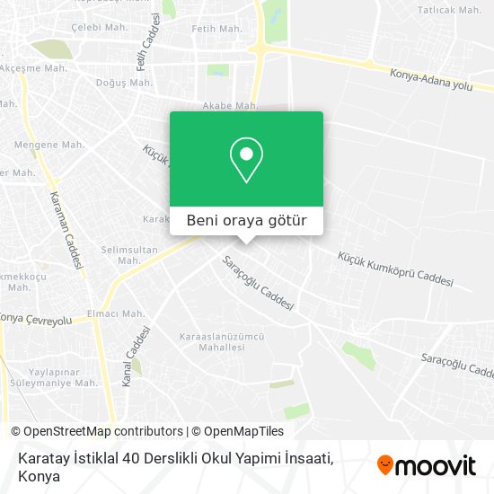 Karatay İstiklal 40 Derslikli Okul Yapimi İnsaati harita