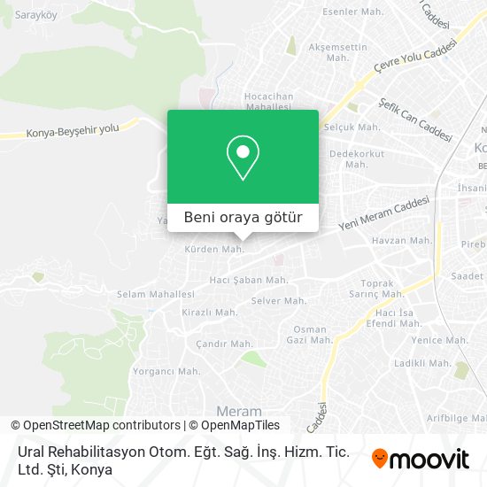 Ural Rehabilitasyon Otom. Eğt. Sağ. İnş. Hizm. Tic. Ltd. Şti harita