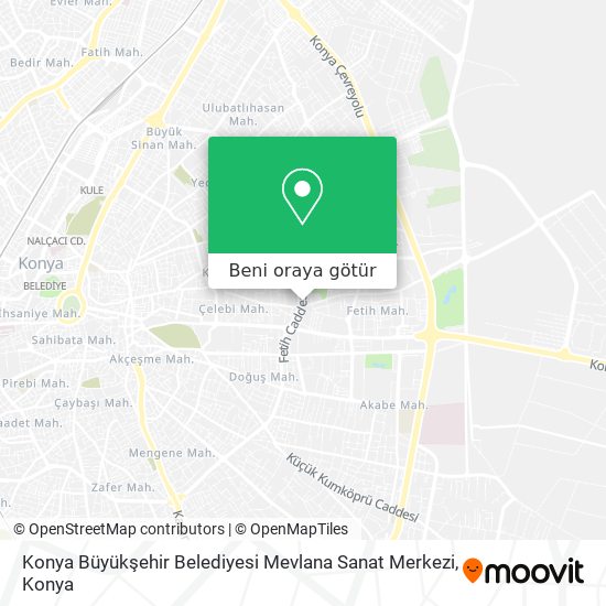 Konya Büyükşehir Belediyesi Mevlana Sanat Merkezi harita